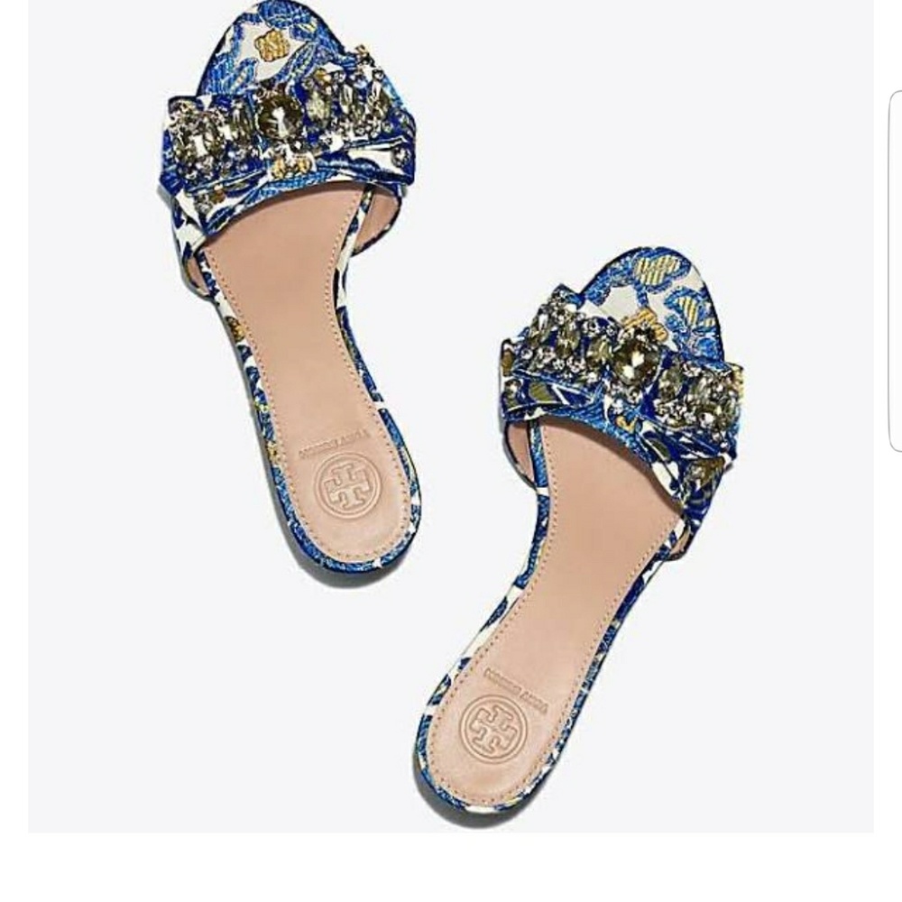 TORY BURCH Valentina Embellished Bow Slide Sandal